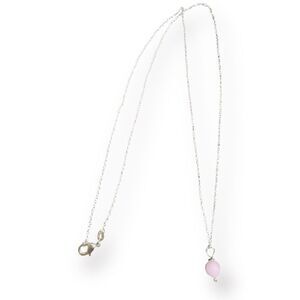 Pink Round Stone Necklace Sterling‎ Silver 925